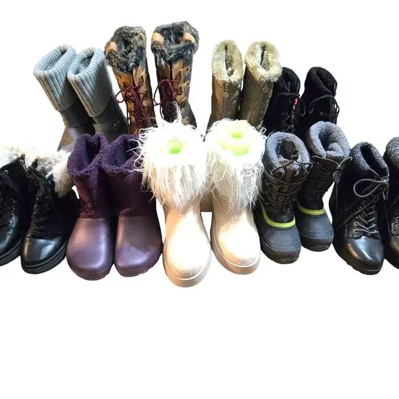 Bulk Men’s Women’s Snow Boots Shoe Lot of 9 Name Brand Wholesale Reseller ROI - Picture 1 of 11